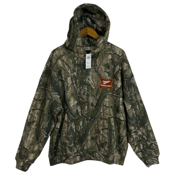 NWT Abercrombie & Fitch Miller High Life Graphic Popover Hoodie size Large - Picture 5 of 9